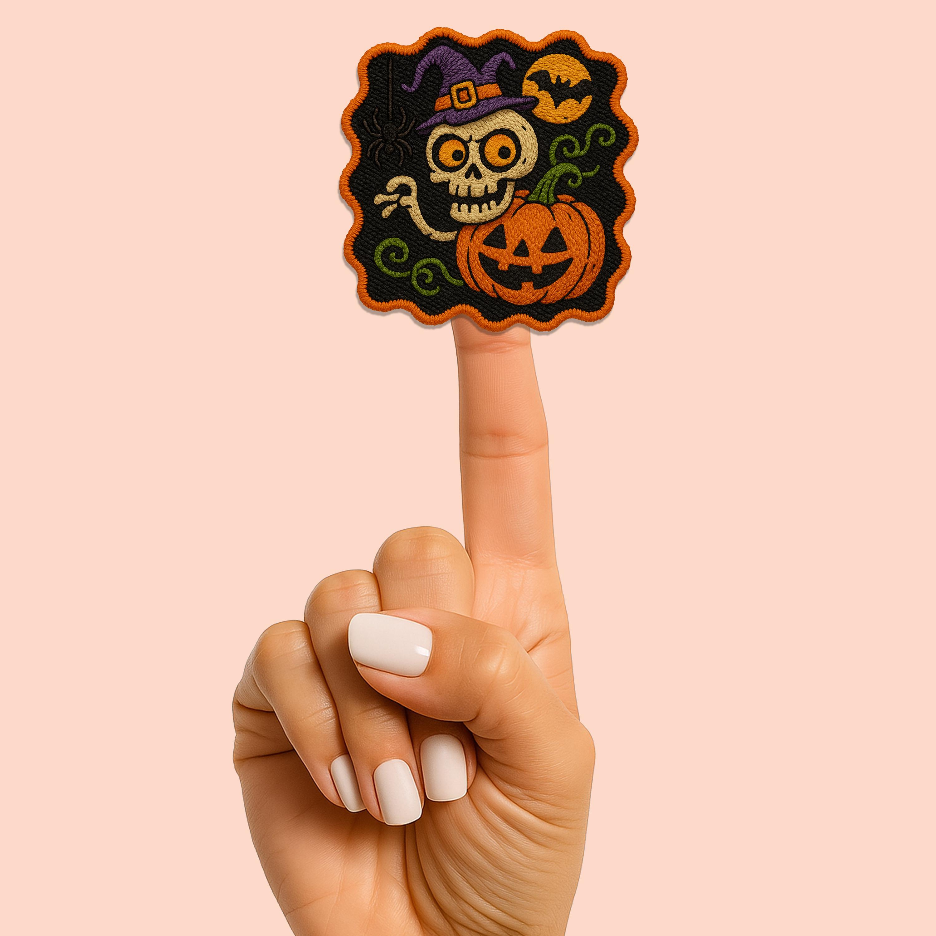 Spooky Cute Skeleton Sticker Creepy Halloween Gift Idea Witch Hat Skull ...