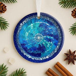 Aurora Borealis Ornament Gift for Scandinavian Sky Watcher Nordic Tree Decoration Abstract Northern Lights Holiday Keepsake Arctic Night Art