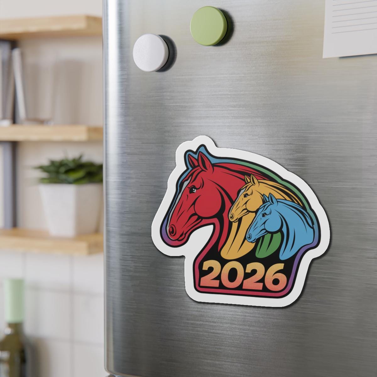 Year of the Horse 2026 Fridge Magnet Gift for Chinese Astrology