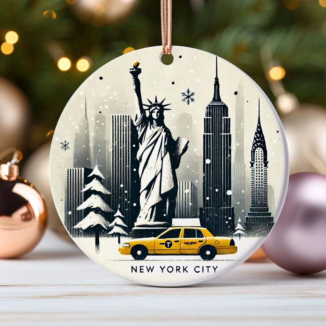 NYC Subway Token Porcelain Ornament – New York City Christmas Souvenir Gift