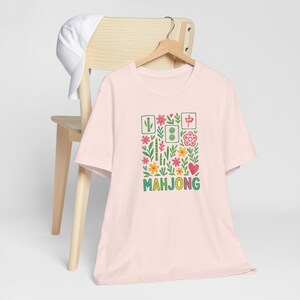 Funny Mahjong Tee Summer Floral Gift for Mahjong Playing Mom Mahjong Moms Birthday Gift Tile Game Shirt for Women Mahjong Queen Top image 7