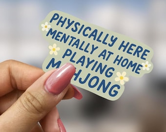 Mahjong Queen Sticker Gift for Her Mahjong Tile Lover Cute Mahjongg Decal for Women Game Night Accessory Mahjong Player Gift Idea Retired