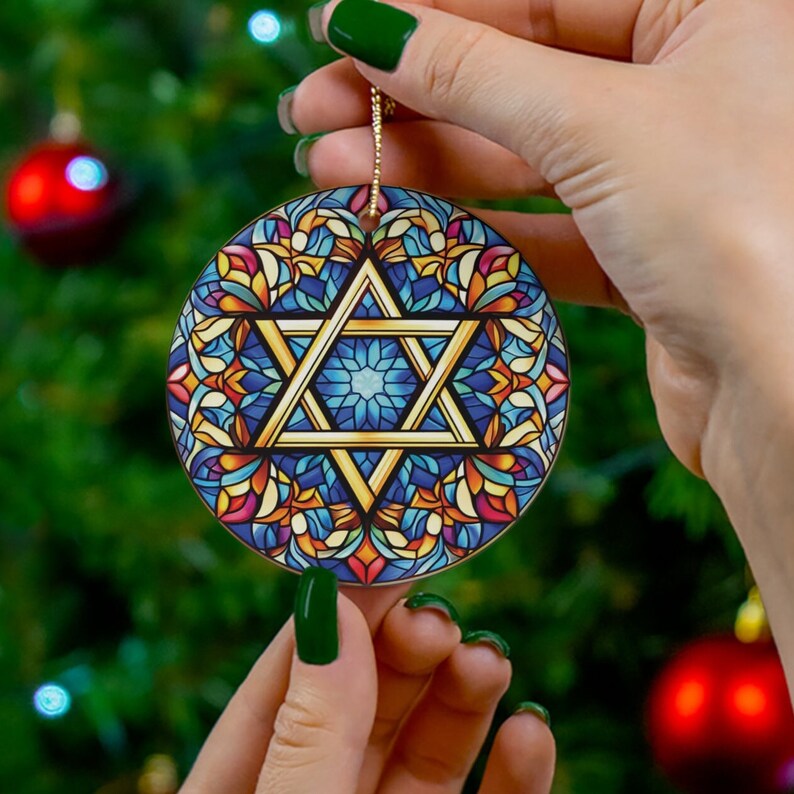 Christmas Ornament Jewish Star of David Hanukkah Ornament Elegant Chanukah Decor Gift for Jewish Family 2026 Gift Exchange Idea Coworker afbeelding 2