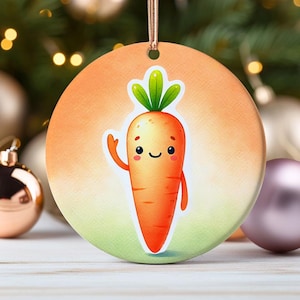 Carrot Ornament Watercolor Design Veggie Christmas Decor for Food Lovers and Gardeners Unique Gift for Food Enthusiasts Kitchen Decor Idea