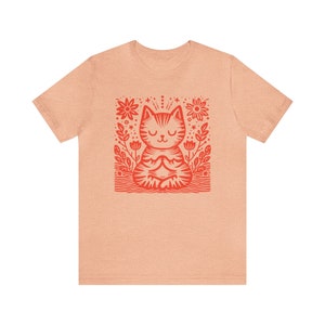 Just Breathe Shirt Meditation Tshirt for Women Yoga Dandelion Shirt for Yoga Instructor Boho Windflower Shirt for Meditation Cat Meditating 画像 5