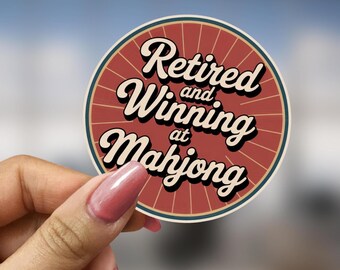 Mahjong Queen for Life Sticker Funny Retired Player Gift Tile Champ Decal for Mahjong Club Legend Laptop Water Bottle Car Mah Jongg Mom Gift