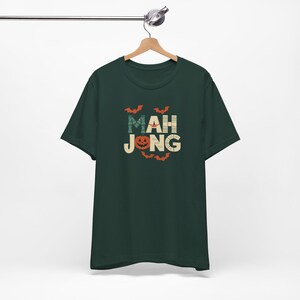 Halloween Ghost Mahjong Tee with Spooky Tee for Mahjong Players Unisex Tee with Cute Ghost Design Halloween Shirt Mahjong Lover Gift image 5