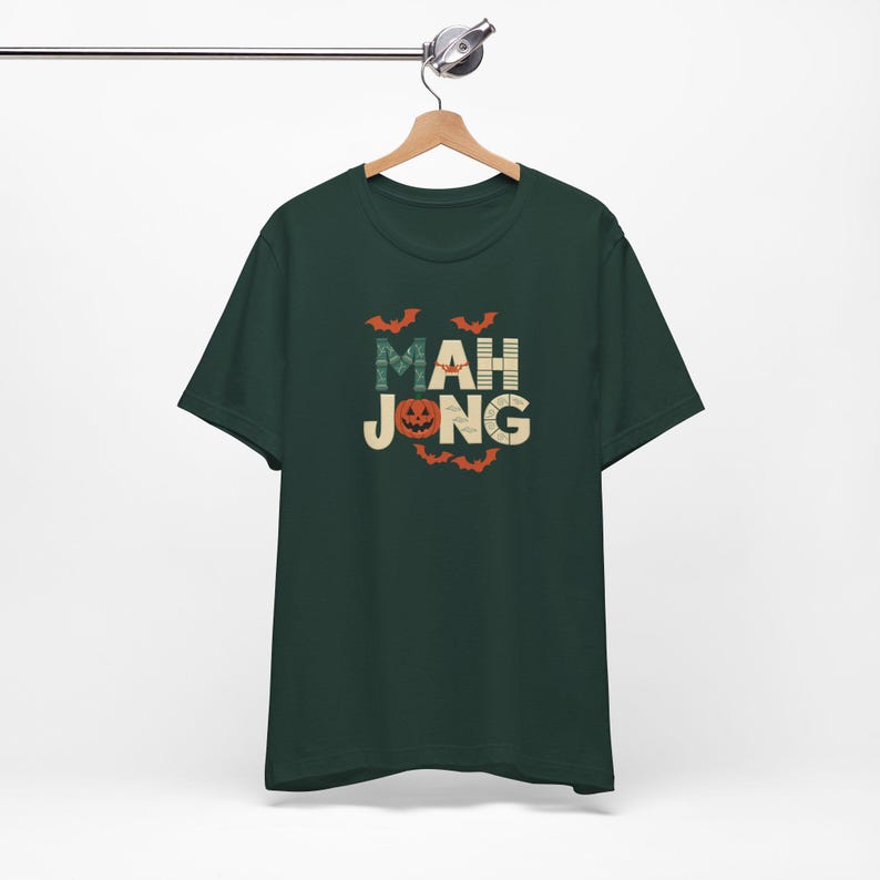 Halloween Ghost Mahjong Tee with Spooky Tee for Mahjong Players Unisex Tee with Cute Ghost Design Halloween Shirt Mahjong Lover Gift image 5