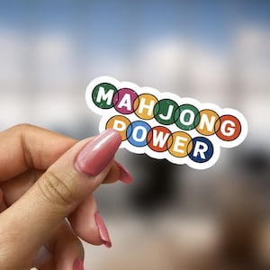 Mahjong Power Sticker Gift for Mahjong Player Tile Game Decal Present for Mahjong Lover Funny Mahjong Saying Decor for Mahjong Mom Aunt