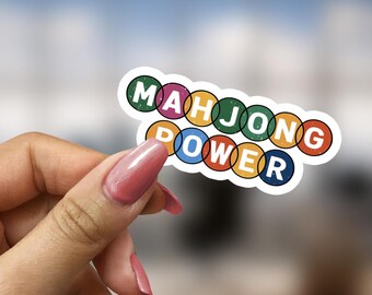 Mahjong Power Sticker Gift for Mahjong Player Tile Game Decal Present for Mahjong Lover Funny Mahjong Saying Decor for Mahjong Mom Aunt