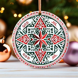 Norwegian Christmas Ornaments Nordic Star Christmas Elegant Ornaments Red Norwegian Gifts Swedish Christmas Decor Norwegian Gift Idea