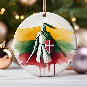 Vytis Lithuanian Knight Ornament Baltic Christmas Keepsake for Lithuanian Heritage Enthusiasts Culture Lovers and History Buffs Flag