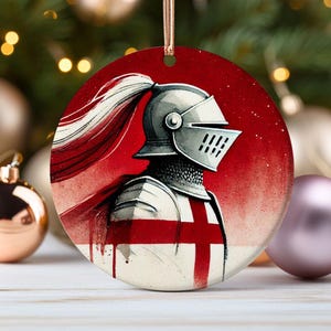 Vytis Lithuania Ceramic Ornament Lithuanian Knight Christmas Keepsake Baltic Warrior Gift for Heritage Enthusiasts Watercolor Decor