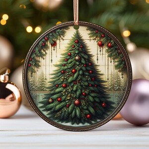 Christmas Tree Ornament Rustic Pine Tree Ornament Cavin Vibes Christmas Decor for Cabin Lovers and Nature Inspired Indoor Tree Decoration