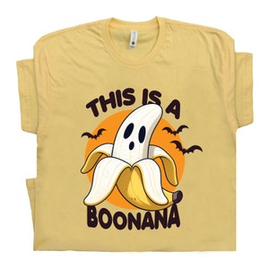 Boonana Ghost Banana Halloween Shirt Funny Spooky Tee for Halloween Enthusiasts Perfect Gift for Banana Lovers and Ghost Fans