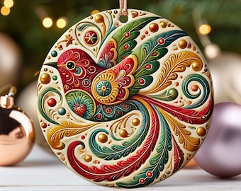 Birdwatcher Ornament Cute Bird Christmas Tree Decor Gift for Bird Lovers and Garden Enthusiasts Perfect for Nature Lovers [NOT 3D - FLAT]