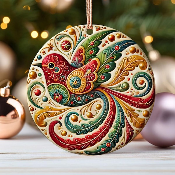 Birdwatcher Ornament Cute Bird Christmas Tree Decor Gift for Bird Lovers and Garden Enthusiasts Perfect for Nature Lovers [NOT 3D - FLAT]