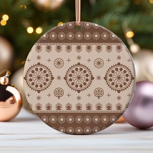 Lithuanian Ceramic Christmas Ornament Traditional Baltic Holiday Decor Gift for Heritage Lovers Folk Art Ceramic Tree Decoration