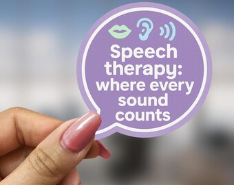 Pegatina de regalo para terapia del habla: ideal para estudiantes de logopedia, padres de niños en terapia, terapeutas en ejercicio, educadores y personas que buscan apoyo lingüístico en el aula.