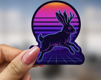Jackalope Sticker Cryptid Gift for Mythical Creature Lover Vinyl Decal for Water Bottle Laptop Folklore Rabbit Antlered Hare Sticker