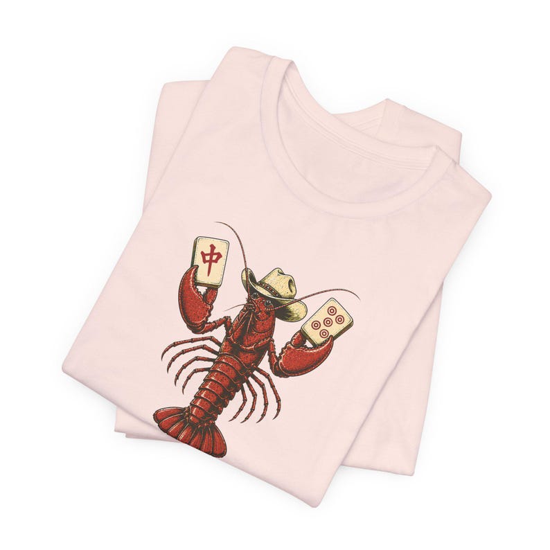 Gift for Mahjong Player Lobster Lover Shirt American Mahjong Tee Coastal Mahjong Club Gift Mahjong Game Night Shirt Beach Mahjong Player image 14