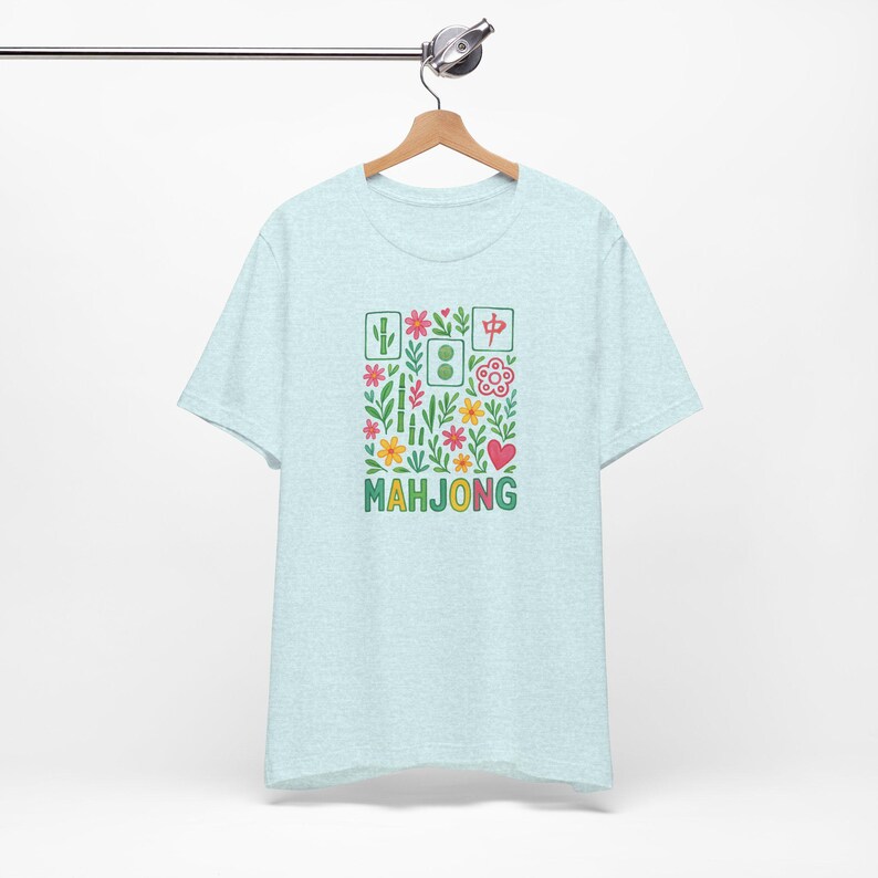 Funny Mahjong Tee Summer Floral Gift for Mahjong Playing Mom Mahjong Moms Birthday Gift Tile Game Shirt for Women Mahjong Queen Top image 6