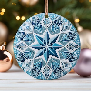 Norwegian Christmas Ornaments Nordic Star Christmas Elegant Hanging Ornament Blue Norwegian Gift Swedish Christmas Decor Norwegian Gift Idea