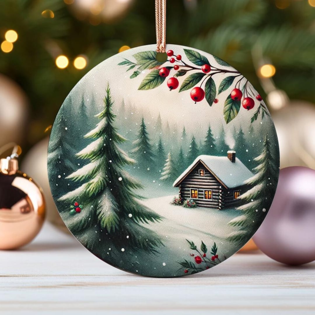 Rustic Pine Tree Ornament Cavin Vibes Cabin Christmas Decor for Nature ...