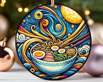 The Starry Night Ornament Ramen Ornament Ramen Bowl Christmas Tree Decor Elegant Ornament Holiday Gift for Home Decor Food Trending Now