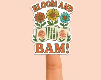 Floral Mahjong Stickers for Gardening Plant Stickers with Cute Tile Stickers for Mahjong Lover Decals Garden Sticker Decor for Game Night