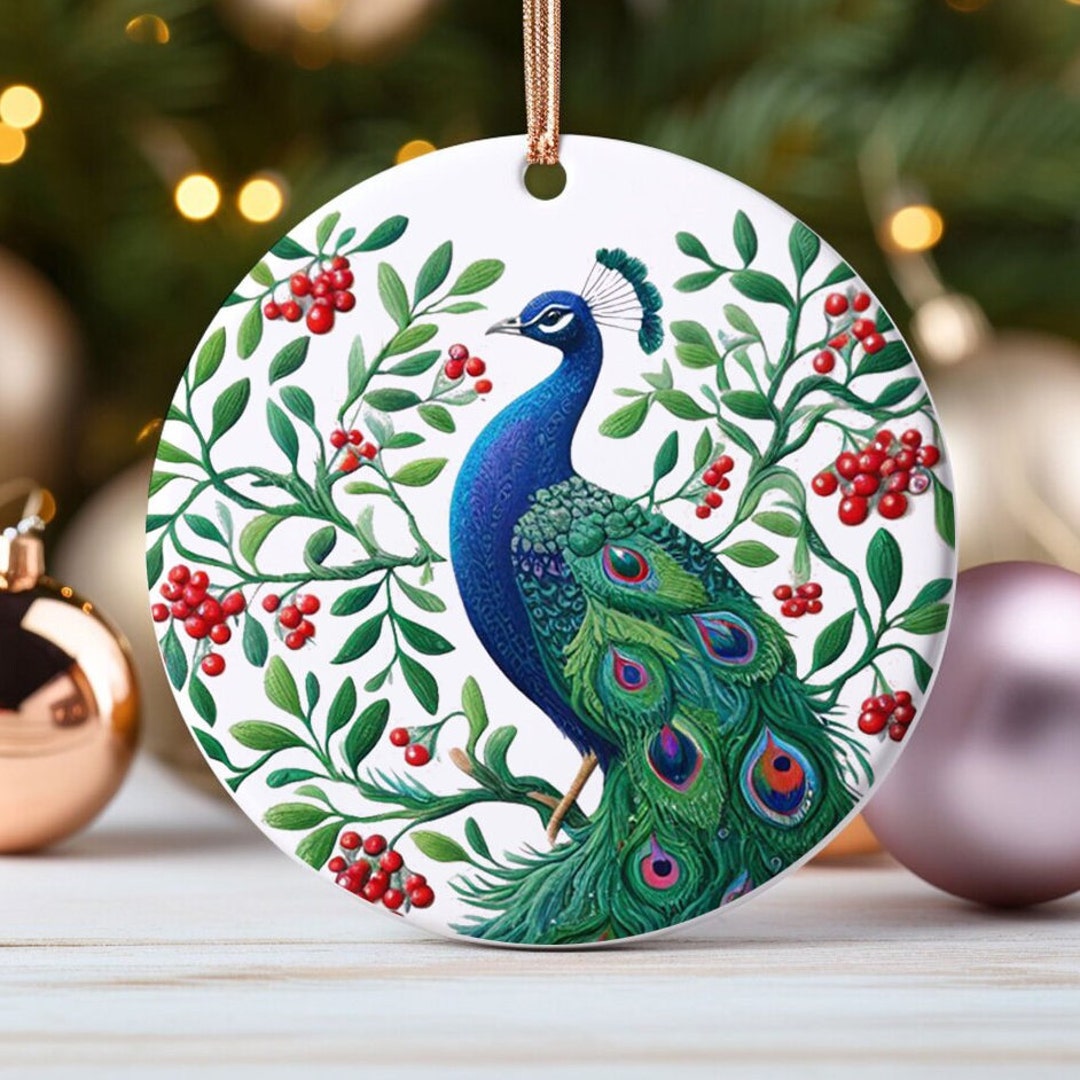 Fancy Christmas Ornament Elegant Peacock Home Decor Bird Ornament