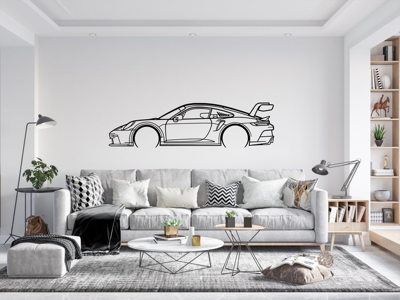 911 GT3 Kupa, Car Silhouette Metal Wall Art, Wall Decor, Gifts, Custom