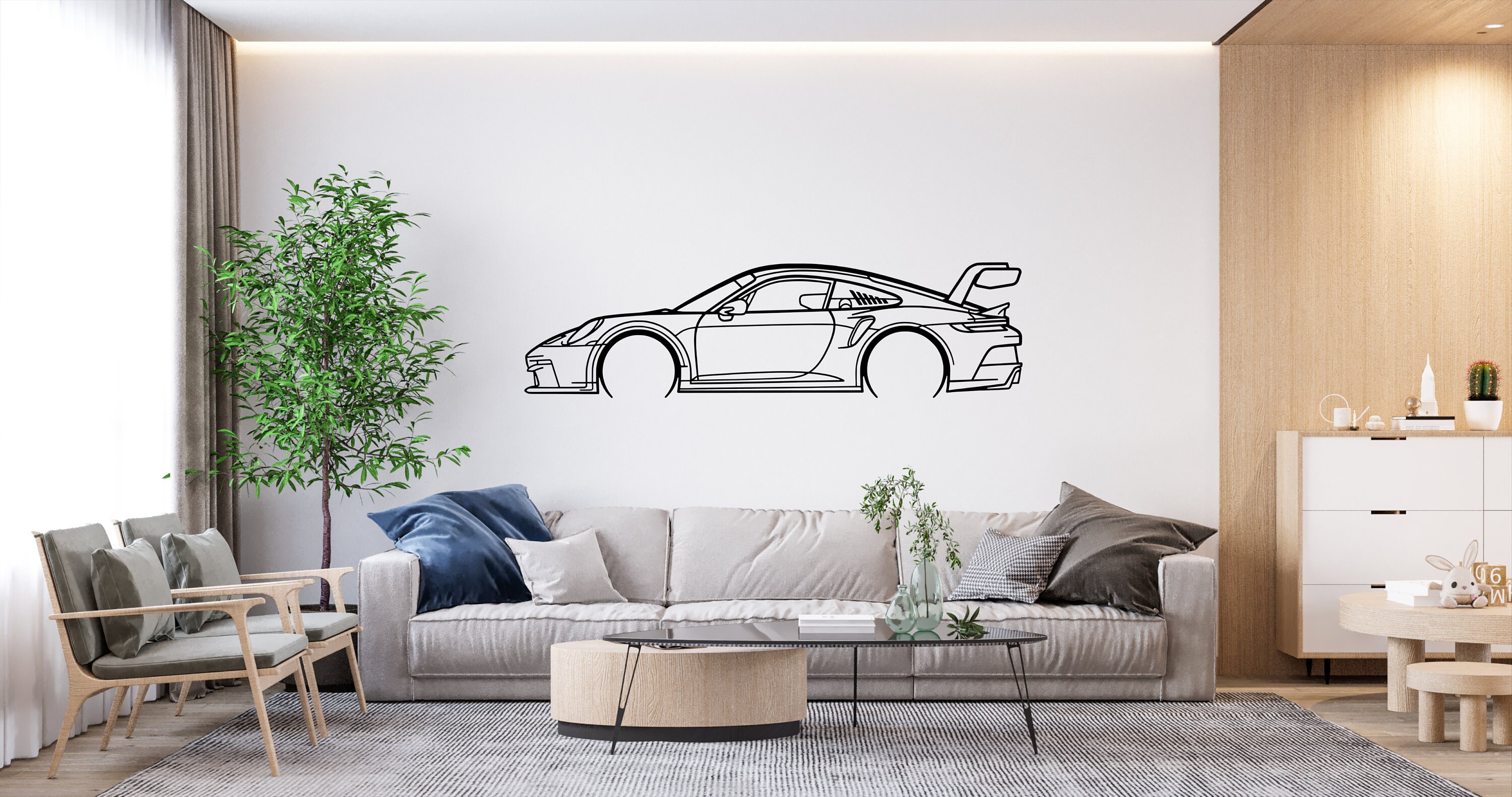 911 GT3 Kupa, Car Silhouette Metal Wall Art, Wall Decor, Gifts, Custom