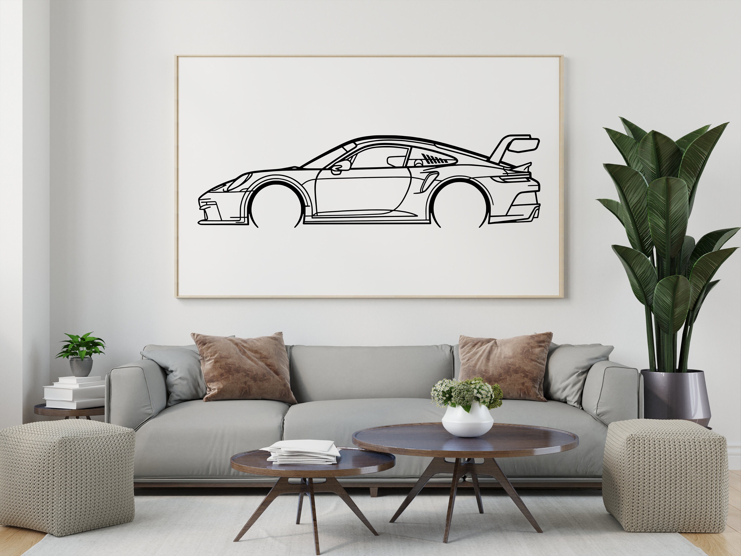 911 GT3 Kupa, Car Silhouette Metal Wall Art, Wall Decor, Gifts, Custom