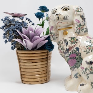 Tapered Cane Cachepot | Planter for Orchids, Faux, & Indoor Plants | Decorative Home Accent | Stylish Multi-use Handwoven Storage Container