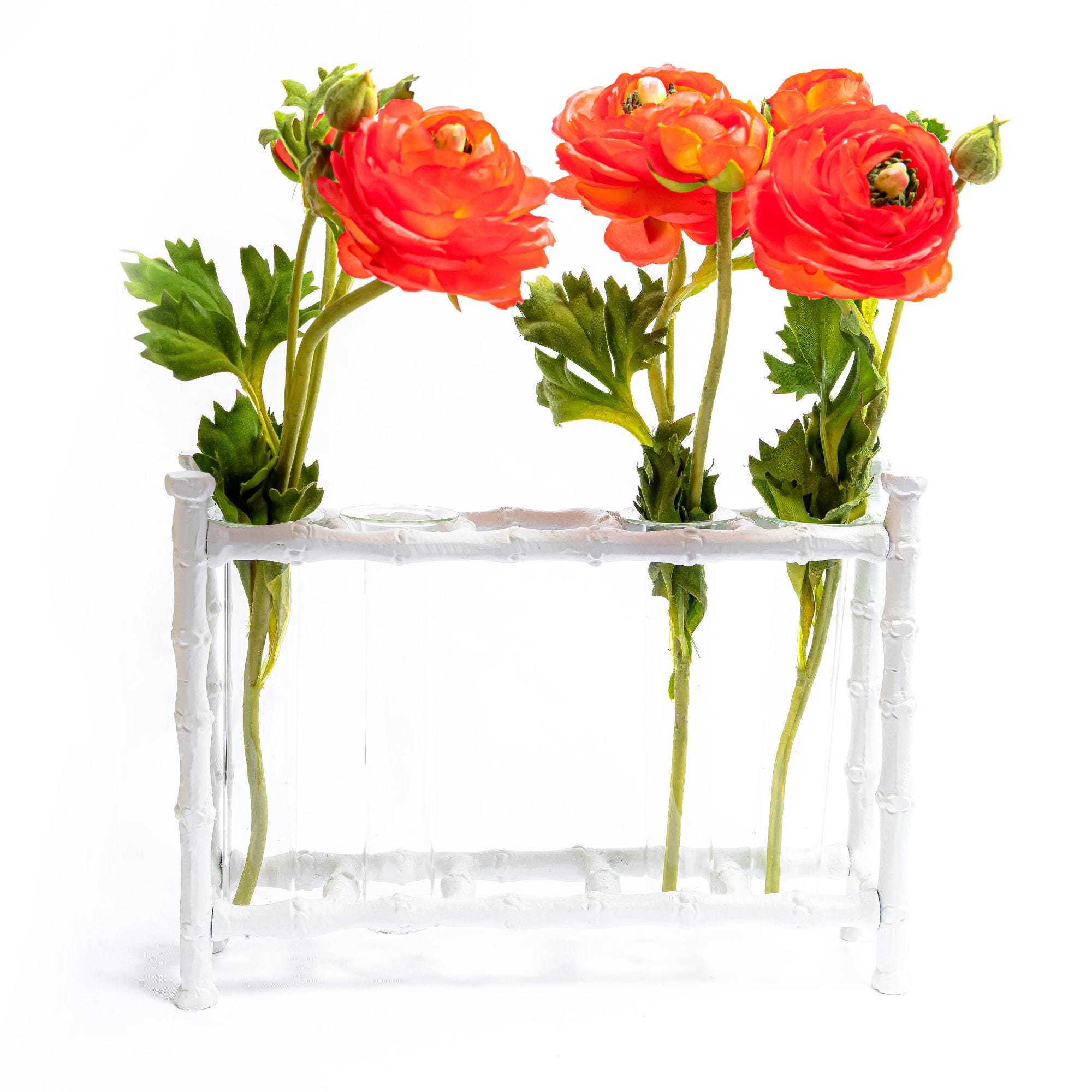 Faux Bamboo Vase: Hand-Cast Aluminum, Chinoiserie Decor