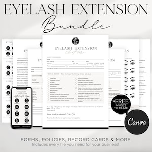 Formes d'extension de cils Modèles modifiables de consentement pour les cils Consultation technique sur les cils Formes d'esthéticienne Formes de cils Carte de soin pour les cils