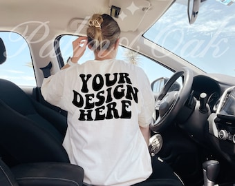 Comfort Colors C1717 White Mockup Oversized White Back of Shirt Mockup Model Mockup Trendy Mock White Colored Shirt Aesthetic Mockup