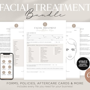 Facial Treatment Forms Editable Esthetician Templates Printable Skincare Consent Forms Beauty Salon Forms Facial Consultation Form