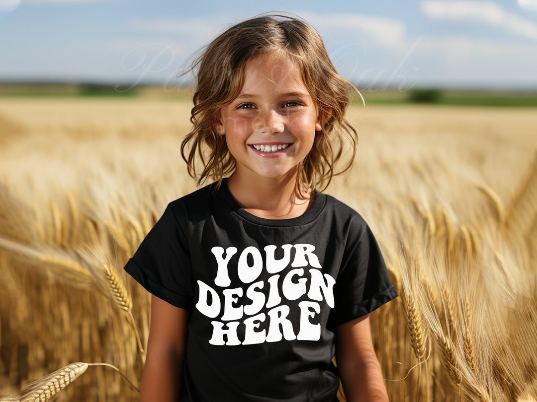 Kids Black Tshirt Mockup Black Girl Tshirt Mock Shirt Mock Etsy