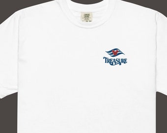 Camiseta bordada con colores cómodos de Disney Treasure Cruise / Ropa discreta de Disney / Camiseta de Disney Cruise Line