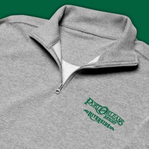 Port Orleans Riverside Embroidered Fleece Quarter Zip | Disney Resort Pullover | Subtle Disney Adult Apparel | Riverside Sweatshirt