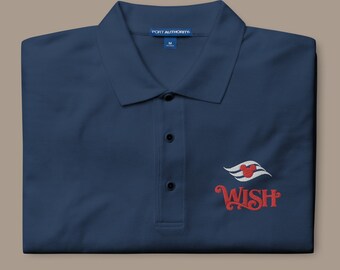 Polo bordado Disney Wish - Corte relajado / Camisa de Disney Cruise Line / Subtle Disney Apparel