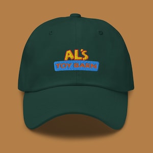 Al&#39;s Toy Barn Embroidered Hat | Subtle Disney Baseball Cap | Toy Story