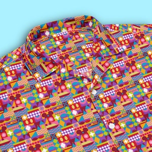 Mary Blair Inspired Disney Parks Cup Design All Over Print Aloha Hawaiian Unisex Button Shirt | Subtle Disney