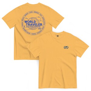EPCOT World Showcase World Traveler Embroidered Front Printed Back Comfort Colors T-Shirt | Subtle Disney Tee