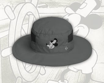 Steamboat Willie Embroidered Columbia Booney Hat | Disney Bucket Hat | Sun Protection Fishing Hiking Hat | Subtle Disney Outdoor Gear