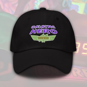 Galactic Hero 999999 Embroidered Dad Hat | Space Ranger Spin Baseball Cap | Buzz Lightyear Ride Hat | Subtle Disney Adult Apparel