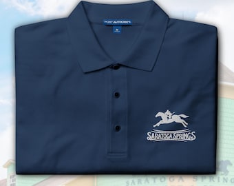 Saratoga Springs Mickey Jockey Embroidered Polo | DVC Member Relaxed Fit Polo | Subtle Disney Resort Apparel