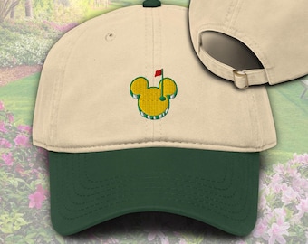 Mouse-ter’s Mickey Golf Tournament Inspired Embroidered Garment Washed Color Block Adjustable Buckle Dad Hat